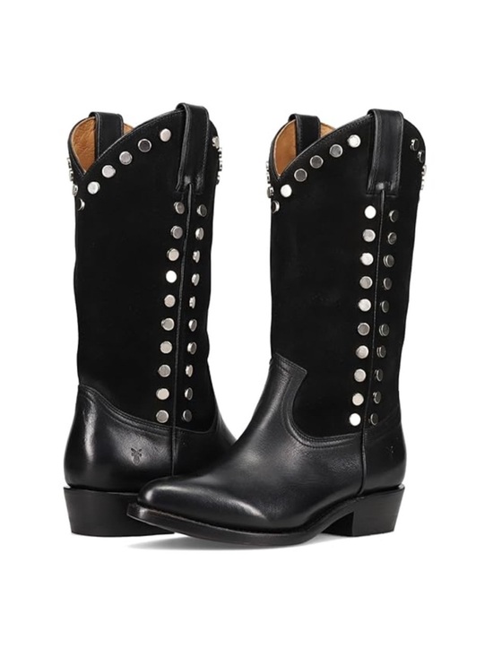Frye Shoes - FRYE Black Leather Billy Studded Western Boot